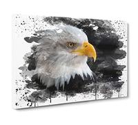 Bald Eagle V3 Canvas Print | Gallery Wrapped 30mm Frame Wall Art | 20x14 inches | Ready to Hang | Modern Animals Picture | Living Room Bedroom Lounge Office