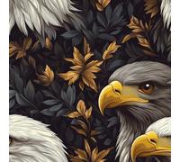 Bald Eagle Wallpaper Self-Adhesive 0.4×3 m Bird Plant Leaves Pattern Matte Contact Paper Removable Thicken Waterproof Canvas Peel and Stick Wall Paper for Home Decoration Furniture Renovation