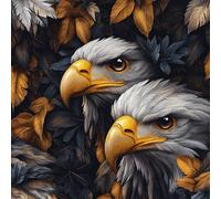 Bald Eagle Wallpaper Self-Adhesive 0.45×5 m Bird Plant Leaves Pattern Matte Contact Paper Removable Thicken Waterproof Canvas Peel and Stick Wall Paper for Home Decoration Furniture Renovation