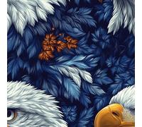 Bald Eagle Wallpaper Self-Adhesive 0.52×20 m Bird Plant Leaves Pattern Matte Contact Paper Removable Thicken Waterproof Canvas Peel and Stick Wall Paper for Home Decoration Furniture Renovation