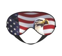 Bald Eagle with American Flag Print Comfortable Eye Mask Breathable Adjustable Men Women Lightweight Travel Yoga Work