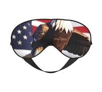 Bald Eagle with American Flag Print Comfortable Sleep Eye Mask Men Women Lightweight Travel Nap Meditation Yoga Work