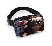 Bald Eagle with American Flag Waist Bag Fashion Fanny Bag with Adjustable Strap for Outdoor Workout Cycling Unisex, white, 20x13cm, Waist Bag