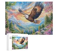 Bald Eagle with Birds And Blossoms 300 Piece Jigsaw Puzzle for Family Indoor Entertainment Strategic Thinking Gift for Family Event 300 PCS
