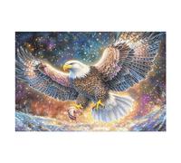 Bald Eagle with Prey in Starry Night 1000 Piece Complete Jigsaw Puzzle Set Teens Beginners Educational Challenge Puzzle Fans Group Play Anniversary Fathers Thick Cardboard 1000 PCS