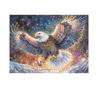 Bald Eagle with Prey in Starry Night 500-piece Jigsaw Puzzle Set For Adults Teens 14+ Logic Skill Indoor Game Family Game Night Summer Recycled Cardboard 500 PCS