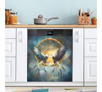 Bald Eagles Dishwasher Magnet Cover for Door Front, Large Metal Decorative Kitchen Dishwasher Panel Decal Refrigerator Magnetic Decor Sticker 58 x 66 CM