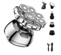 Bald Head Shaver 6 in 1 Bald Head Shaver Electric Shaver 9D with LED Display, Waterproof Bald Head Hair Clipper Kit for Hair Beard Nose and Clean Face, IPX7