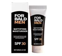 Bald Head Sunscreen, Mattifying Moisturizer for Hydration with Broad Spectrum, Anti Shine Scalp Cream with Cooling Aftershave Effect, Outdoor Summer Skincare Grooming Solution Men 60g Long Shelf Life