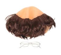Bald Head Wig for Halloween Season Funny Cosplay Wig | Lightweight Latex Design, Comfortable Wear, Party Attention, Adult Men Monk Style with Glasses