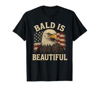 Bald Is Beautiful 4th of July American Flag USA Bald Eagles T-Shirt