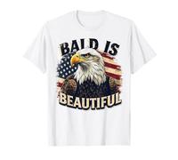 Bald Is Beautiful 4th of July American Flag USA Bald Eagles T-Shirt