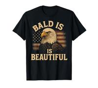 Bald Is Beautiful 4th of July American Flag USA Bald Eagles T-Shirt