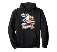 Bald is Beautiful 4th of July Independence Day Eagle Pullover Hoodie