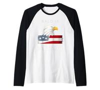 Bald is Beautiful 4th of July Independence Day Eagle Raglan Baseball Tee
