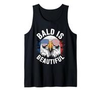 Bald is Beautiful American Bald Eagle 4th Of July US Flag Tank Top