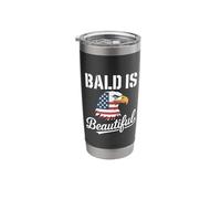 Bald is Beautiful American Flag Bald Eagle Stainless Steel Insulated Tumbler