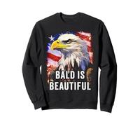 Bald is Beautiful - Epic American Flag USA with Eagle Sweatshirt
