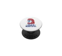 Bald is Beautiful Funny Patriotic Bald Eagle 4th of July USA PopSockets Adhesive PopGrip