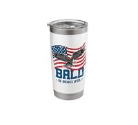 Bald is Beautiful July 4th Eagle Patriotic American Flag USA Stainless Steel Insulated Tumbler