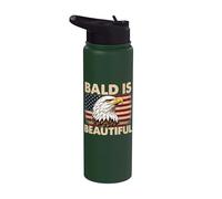Bald is Beautiful - Patriotic 4th July Independence Day Stainless Steel Insulated Water Bottle