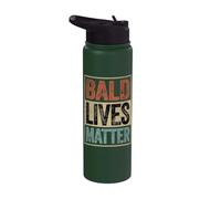 Bald Lives Matter Retro Funny Saying Bald People Baldness Stainless Steel Insulated Water Bottle