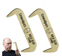 Bald Man Comb 6x16cm Funny Wooden Hairless Combing Brush,Humorous Toothless Comb Blad Man Gag,Funny Prank Grooming Tools,For Father Husband Friends Coworkers Birthday April Fools Travel Party (B, 2PC)
