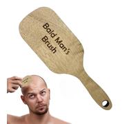 Bald Man Comb, Novelty Wooden Hairbrush Toy for Pranks, Fun Gag Gift for Dad, Husband, and Friends on Birthday or Christmas (A)