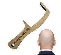 Bald Man Comb, Novelty Wooden Hairbrush Toy for Pranks, Fun Gag Gift for Dad, Husband, and Friends on Birthday or Christmas (B)