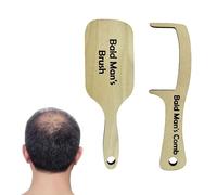 Bald Man Comb,Wooden Bald Man's Comb,Joke Presents For Men,Funny Bald Man Grooming Tool Novelty Bald Man Hair Comb Hair Brush (2PCS)