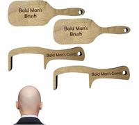 Bald Man Comb, Wooden Toothless Hair Thinning Comb, Bald Man Brush And Comb Set, Mens Brush Christmas Gag Joke Gifts, Funny Gifts For Men, Friends, Family