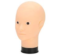 Bald Mannequin Head for Makeup Training and Wig Display with Black Base - PVC Material, Versatile Use for Hat Display, Makeup Practice, and More (No makeup style)
