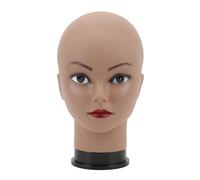Bald Mannequin Head Professional Black Skin Female PVC Lifelike Cosmetology Head for Wig Making Makeup Training Display Styling 11 Inch