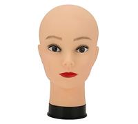 Bald Mannequin Head Professional Wig Making Display Head with Universal Base for Makeup Practice and Wig Styling PVC Rubber Material 20.9 Inch Circumference 11 Inch Height