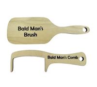 Bald Mans Comb And Brush, Bald Joke Gift Men, Humorous Wooden Toothless Comb, Funny Hairbrush For Hairless Men With Sparse Hair, Funny Toy, Joke Prank Gift Set For Father, Husband, Friends