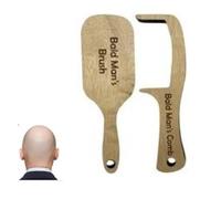Bald Man's Comb | Bald Man Comb Grooming Tool | Bald Mans Comb Brush | Gag Comb for Bald Man | Head Polish Wooden Comb for Adult Baldys | Comb for Friends With Thinning Hair or