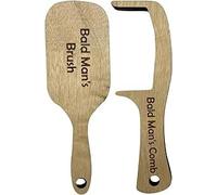 Bald Man's Comb Wooden Hair Comb Set, Natural Wood, 17cm/6.9in and 6.5cm/2.55in, Novelty Gag Gift, 2 Pack
