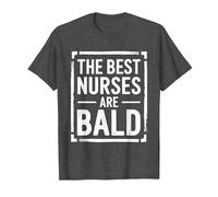 Bald Nurses, Hair Loss Baldness Bald ER RN Nurse T-Shirt, Men, Dark Heather Grey, Large