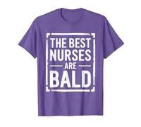 Bald Nurses, Hair Loss Baldness Bald ER RN Nurse T-Shirt, Men, Purple Heather, Medium