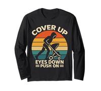 Bald Papa COVER UP EYES DOWN PUSH ON Funny Paternity Long Sleeve T-Shirt