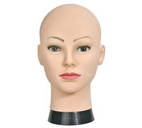 Bald Polystyrene Head Female Cosmetology Mannequin Head Wig Stand Head Professional Training Head Doll for Wig Making and Display