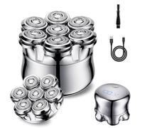 Bald Razor Men's Electric, 7D Flexible Bald Razor with Magnetic Floating Replacement Shaving Head, Wet Dry Head Razor Men with LED Display, Type-C Charging, IPX7 Waterproof