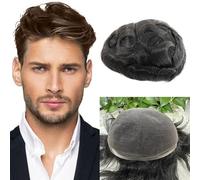Bald wig Men Capillary Prosthesis HD Lace Man Toupee Indian Human Remy Hair Wigs Full Lace Human Hair System Replacement Hair Wig Wigs for men(Brown,6x8)