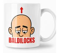 BALDILOCKS Funny Bald Man Mug - Hilarious Gift for Bald Men - Bald Joke Coffee Cup - Birthday Present for Husband, Dad, Brother, Uncle, Friend - Balding Gag Mug for Him
