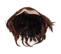 Balding Cap Wig for Men, Synthetic Fiber Cosplay Hair for Halloween Parties | Brown Straight Texture, Lightweight Breathable Net Base, Bionic Knotted Roots, Integrated Fringe, Secure Fit for Scientist