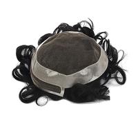 Baldness Cover Wig Men's Toupee Lace Top and PU Around Men's Toupee Wave Hair System Units 130% Density Invisible Hairline Lace Frontal Hairpieces Toupee