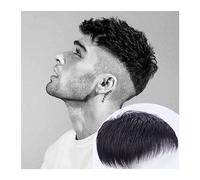 Baldness Cover Wig Short Synthetic Wigs for Men Black Straight Hair Wig Breathable 13×14CM Men Toupee Clip in Hair Extensions for Balding Sparse Hair Style Toupee