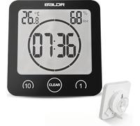 BALDR LCD Waterproof Shower Clock, Black, 4.16”Lx1.63”Wx4.32”H (105.741.5109.7mm)