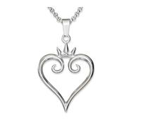 Baldur Jewelry Kingdom Heart Crown Necklace, Double-Sided Stainless Steel