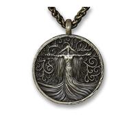 Baldur Jewelry Viking Guardian Goddess Valkyrie Freya Pendant, Tree of Life and Triskelion, Double-Sided Norse Symbol Necklace (Freya Yggdrasil Brass)